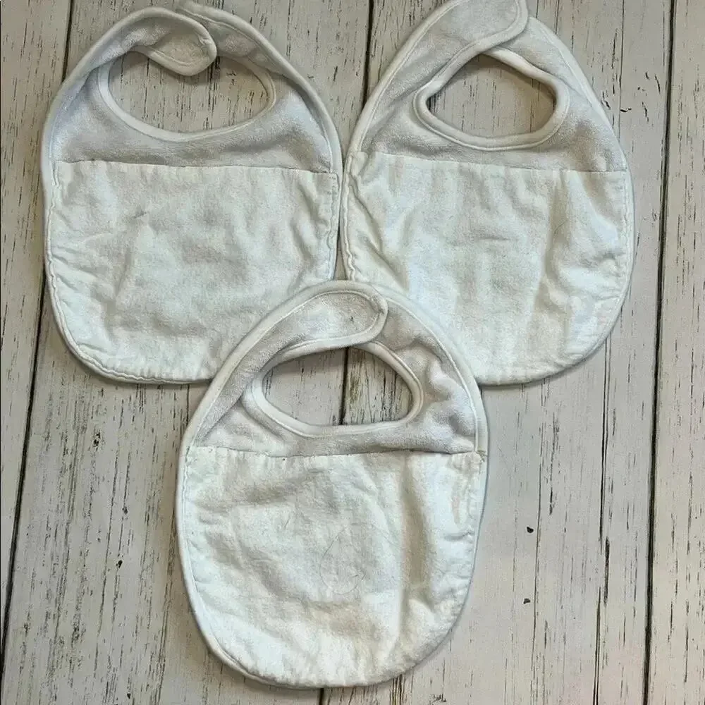 Bundle of 6 Handmade baby bibs- French terry with flannel on back